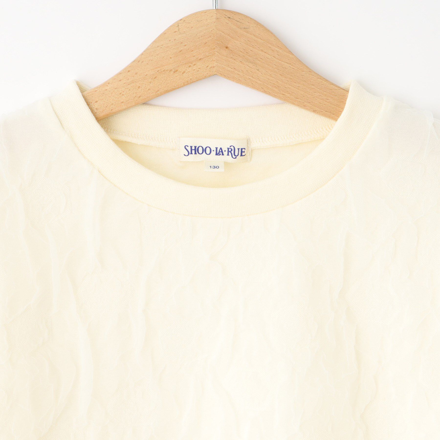 SHOO･LA･RUE「【130-150cm】シアーの凹凸感が大人っぽい デザイントップス」|Tシャツ・カットソー|