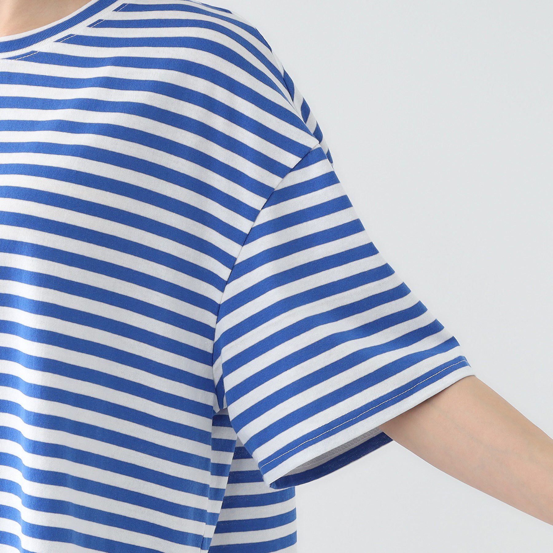 SHOO･LA･RUE「【洗える/S-LL】ハーフスリーブボーダーカットソー」|Tシャツ・カットソー|