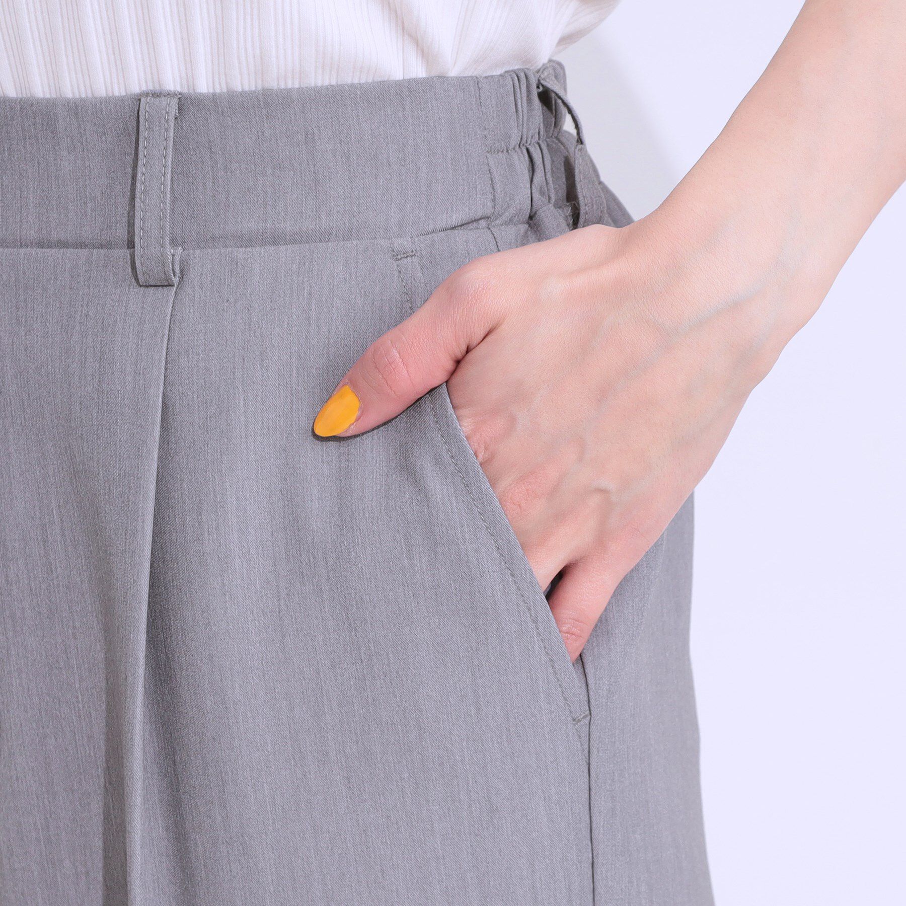 SHOO･LA･RUE「【S-LL/ひんやり】大人のきれいめスタイルに センタープレスワイドパンツ」|その他|