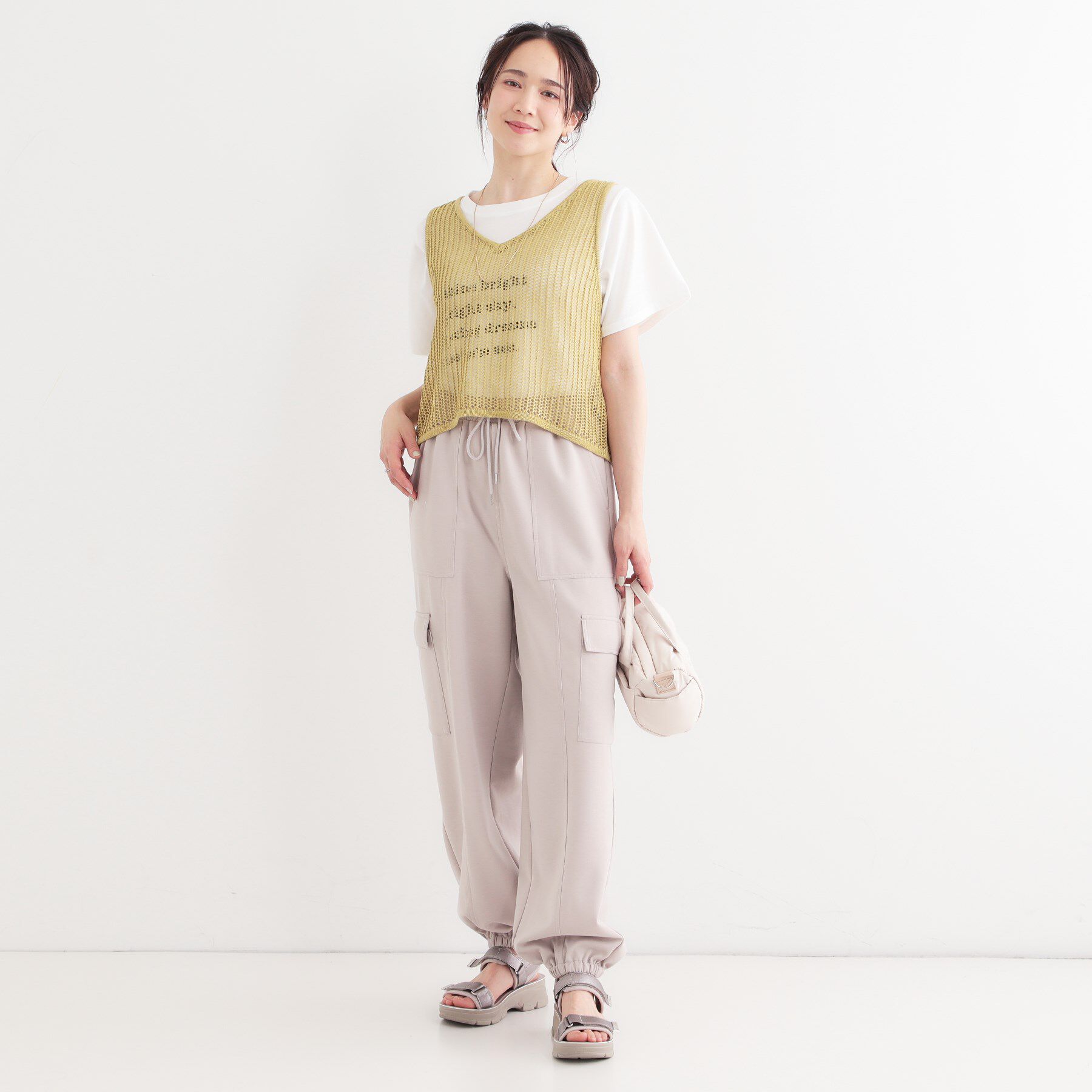 SHOO･LA･RUE「【2点セット】メッシュニットベスト&times;ロゴTシャツセット」|その他|