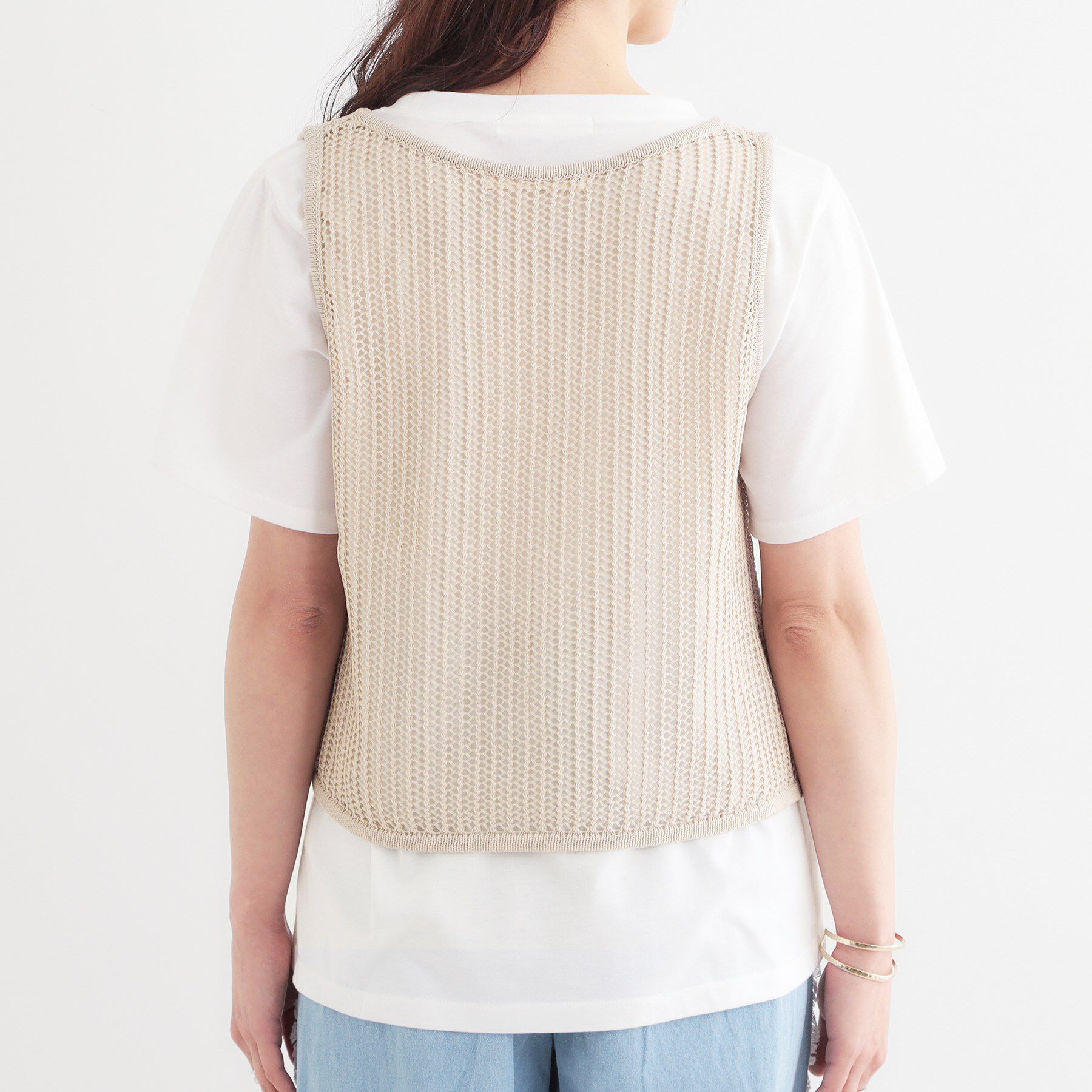 SHOO･LA･RUE「【2点セット】メッシュニットベスト&times;ロゴTシャツセット」|その他|