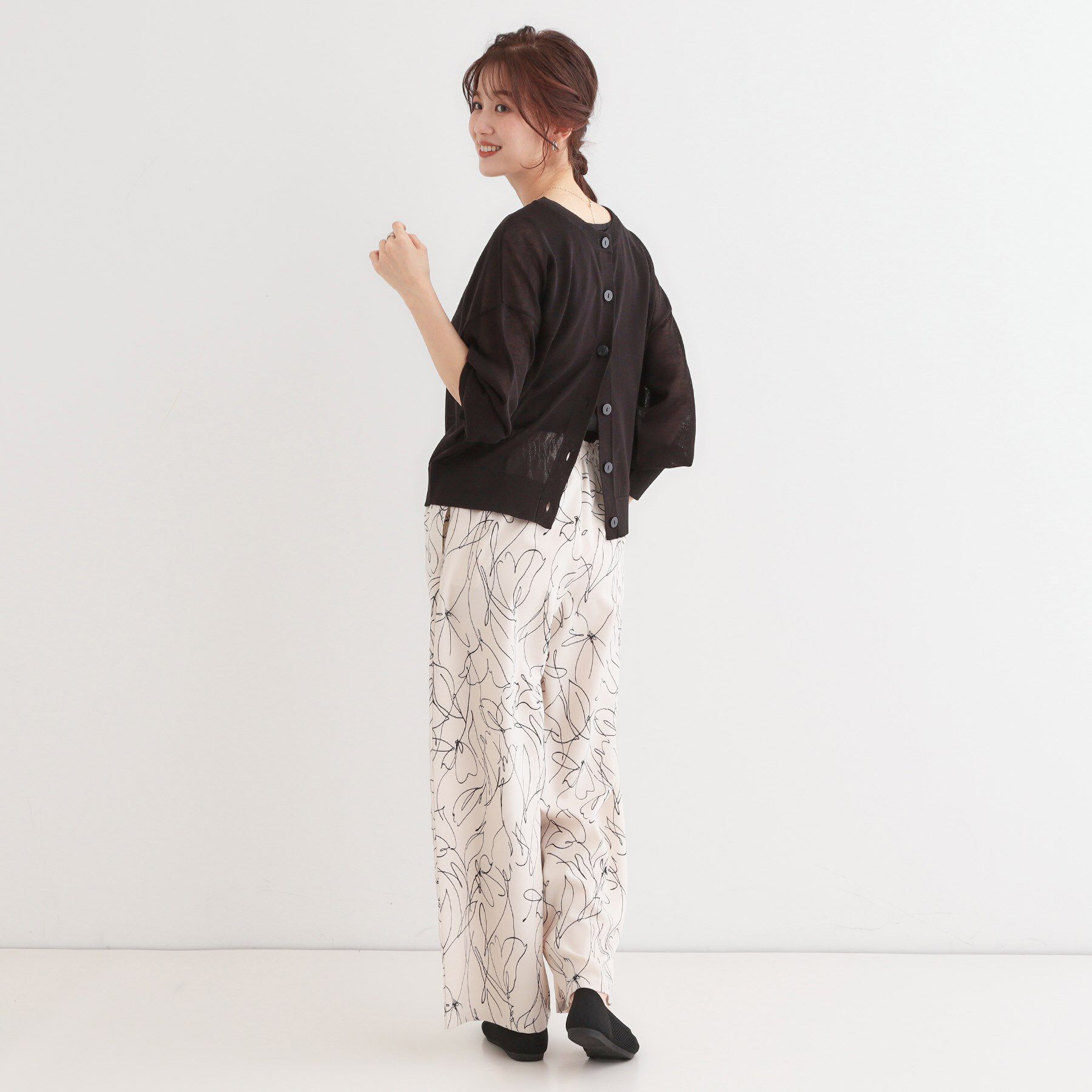 SHOO･LA･RUE「【洗える/前後2WAY】 着こなしいろいろ 上品なシアーカーディガン」|カーディガン|