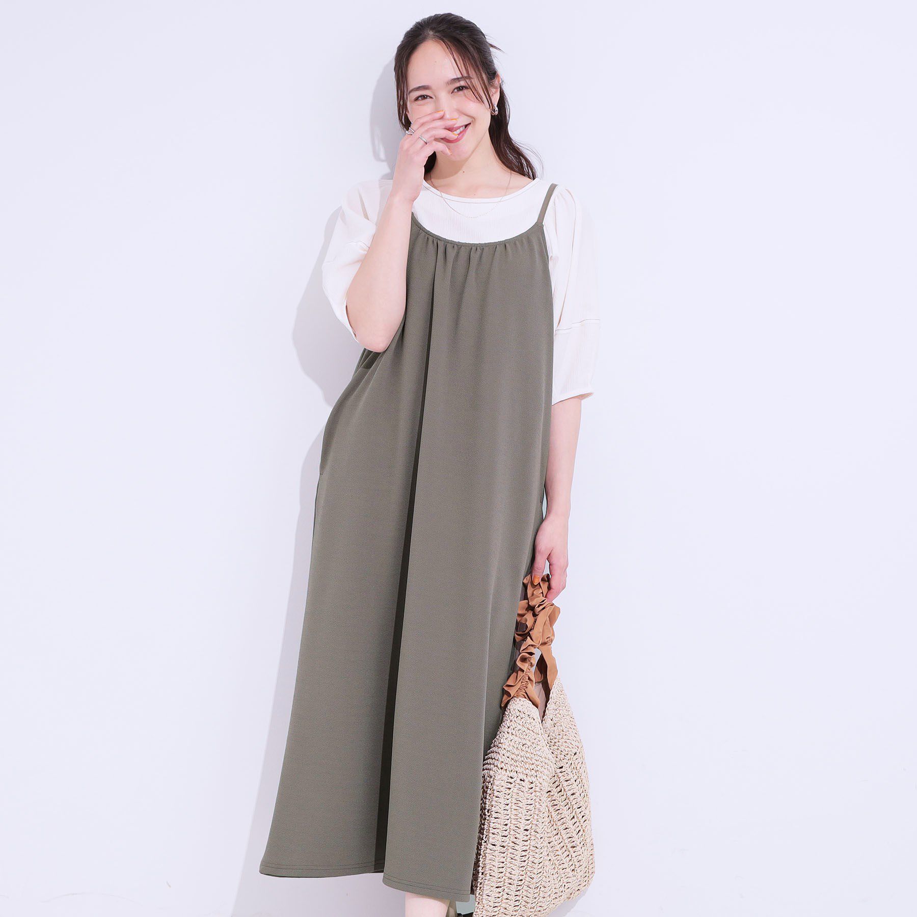 SHOO･LA･RUE「ぽこぽこギャザーキャミワンピース」|ワンピース|トープ(054)