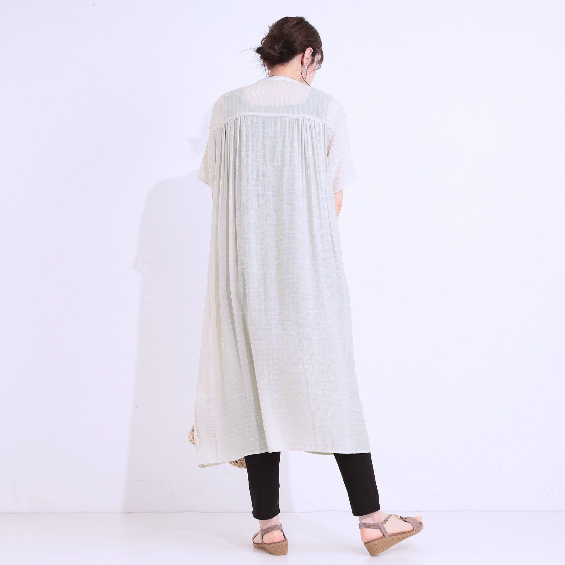 SHOO･LA･RUE「さらさら ドビーギャザー シャツワンピース」|ワンピース|