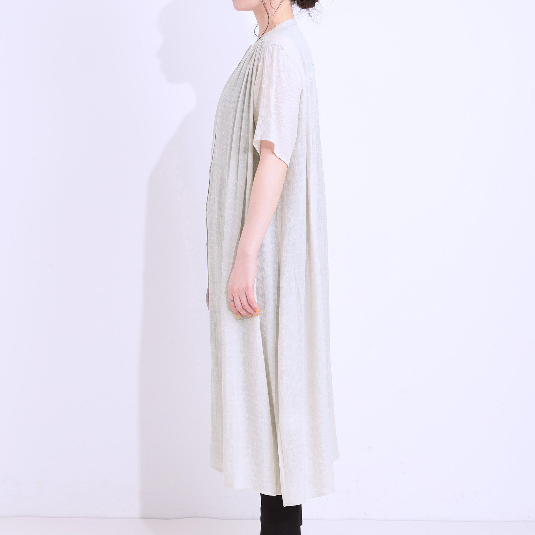 SHOO･LA･RUE「さらさら ドビーギャザー シャツワンピース」|ワンピース|