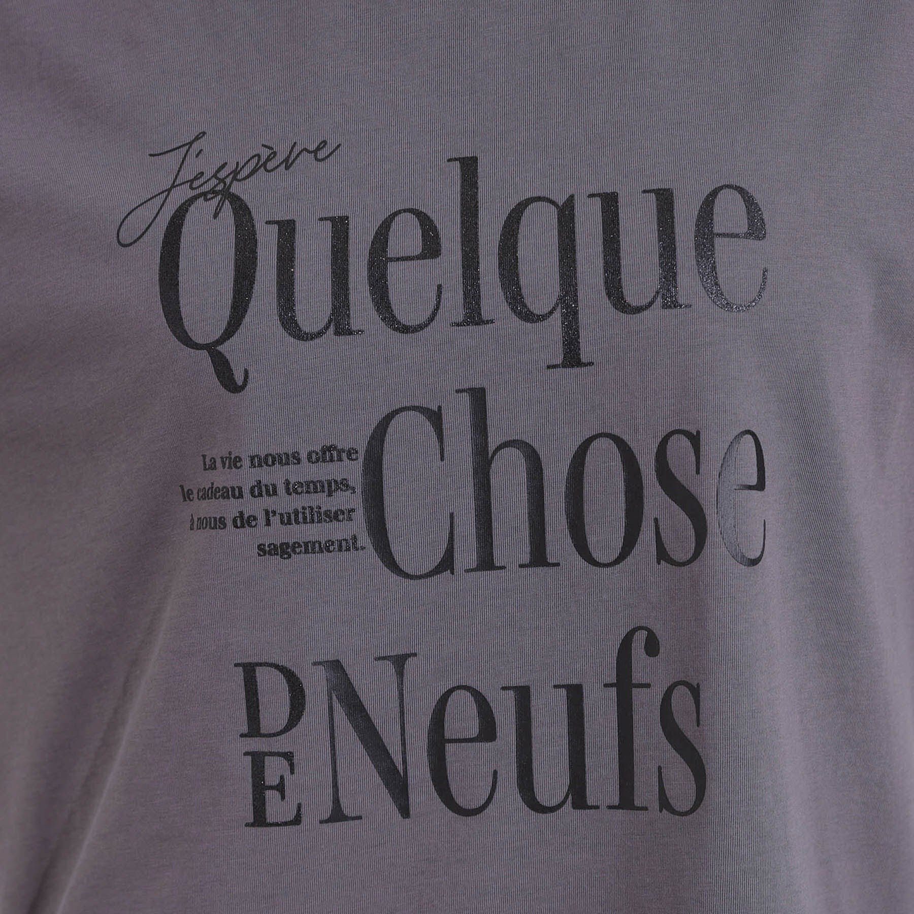 SHOO･LA･RUE「【ひんやり/UVカット】選べる3柄 お袖チュールで差をつける ロゴプリントTシャツ」|Tシャツ・カットソー|