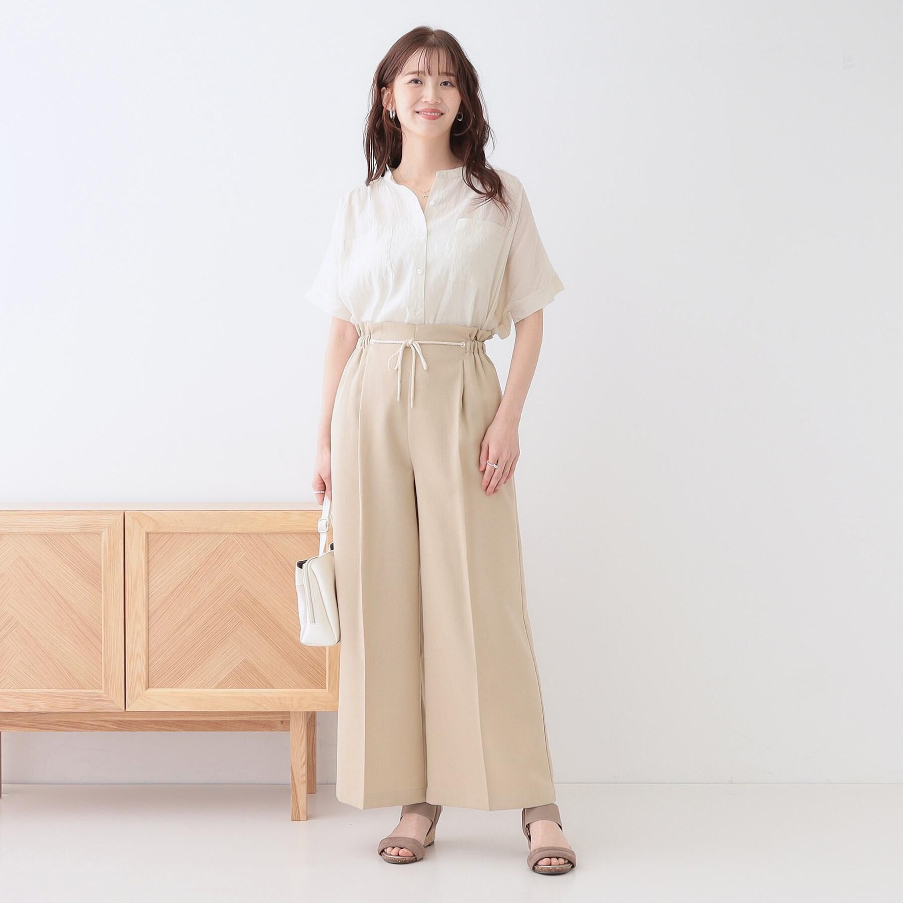 SHOO･LA･RUE「【S-LL/セットアップ可】大人のシアー感 バンドカラーブラウス」|シャツ・ブラウス|
