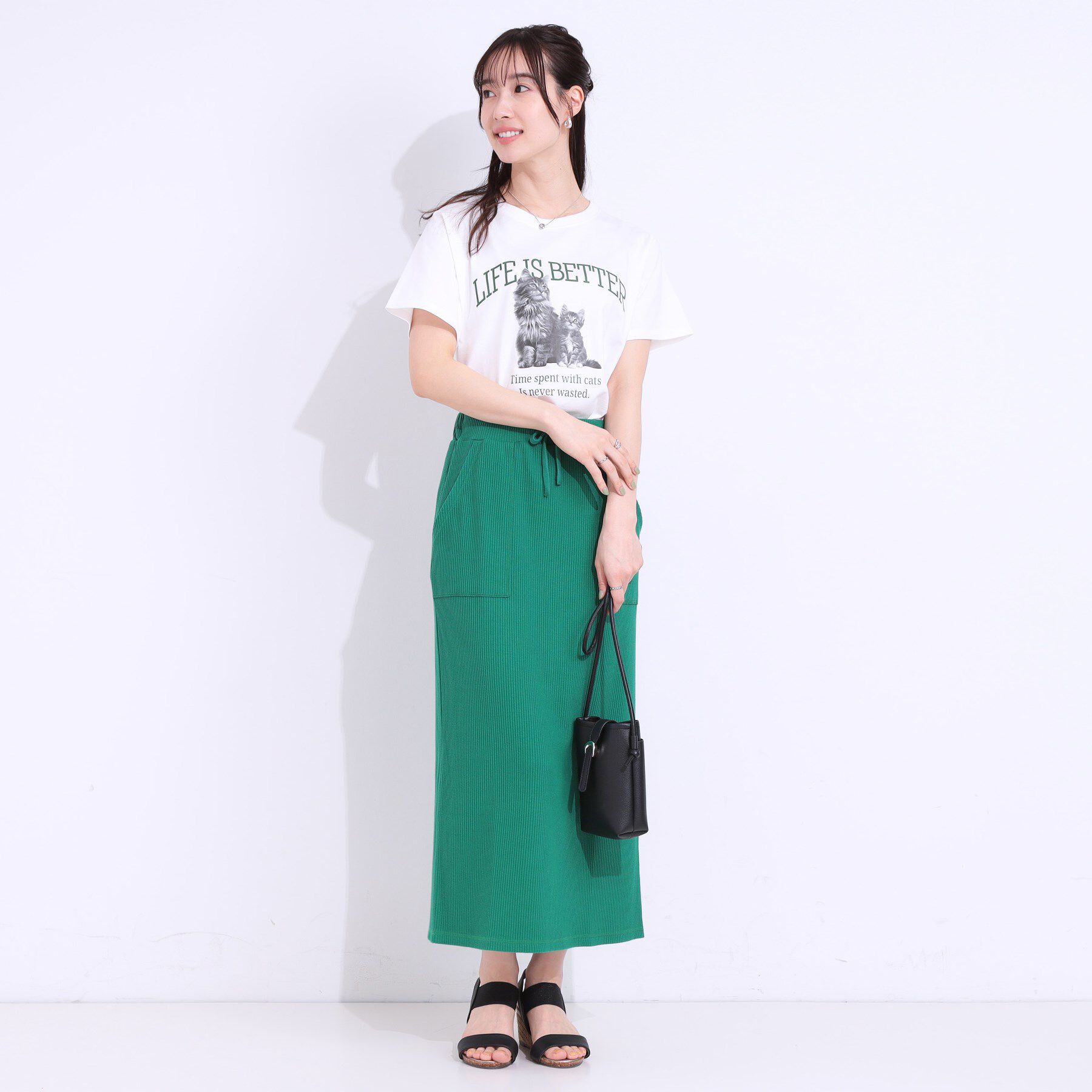 SHOO･LA･RUE「【洗える/S-LL】選べる3柄 ベーシックプリントTシャツ」|Tシャツ・カットソー|