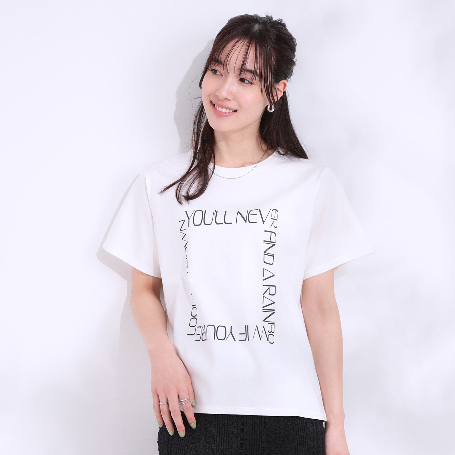 SHOO･LA･RUE「【洗える/S-LL】選べる3柄 ベーシックプリントTシャツ」|Tシャツ・カットソー|