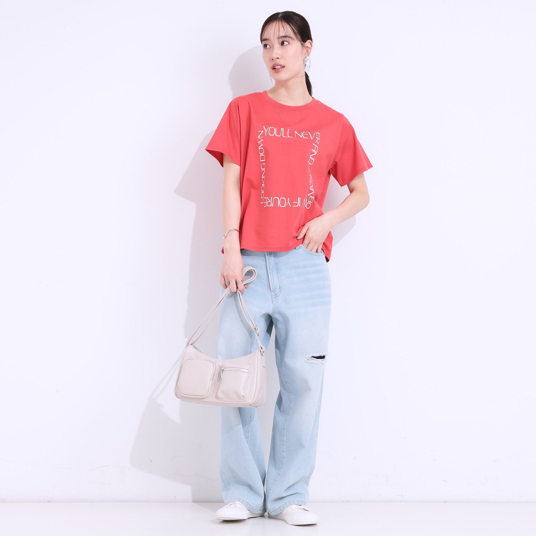 SHOO･LA･RUE「【洗える/S-LL】選べる3柄 ベーシックプリントTシャツ」|Tシャツ・カットソー|