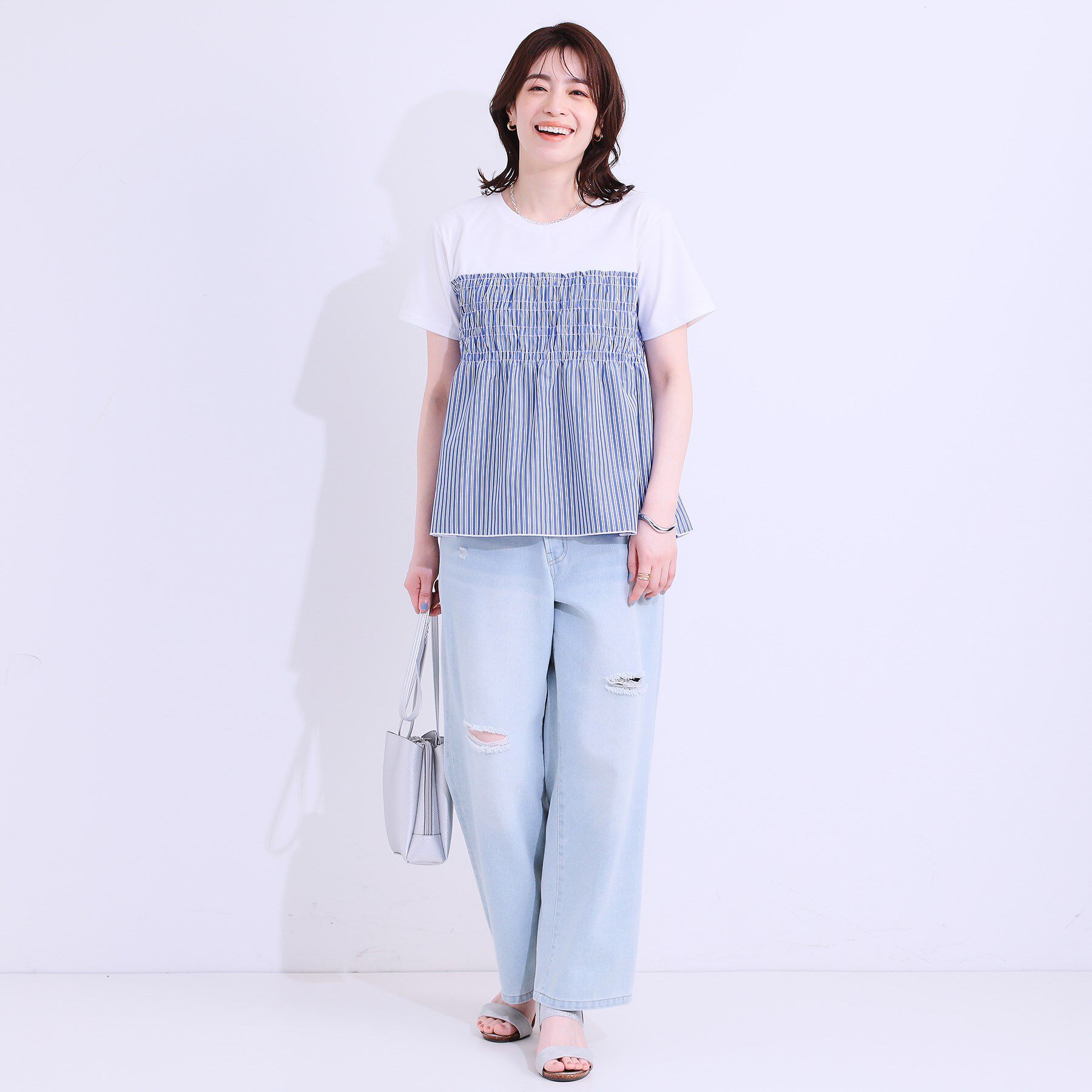 SHOO･LA･RUE「【洗える/S-LL】大人に似合う ビスチェ風ドッキングトップス」|Tシャツ・カットソー|
