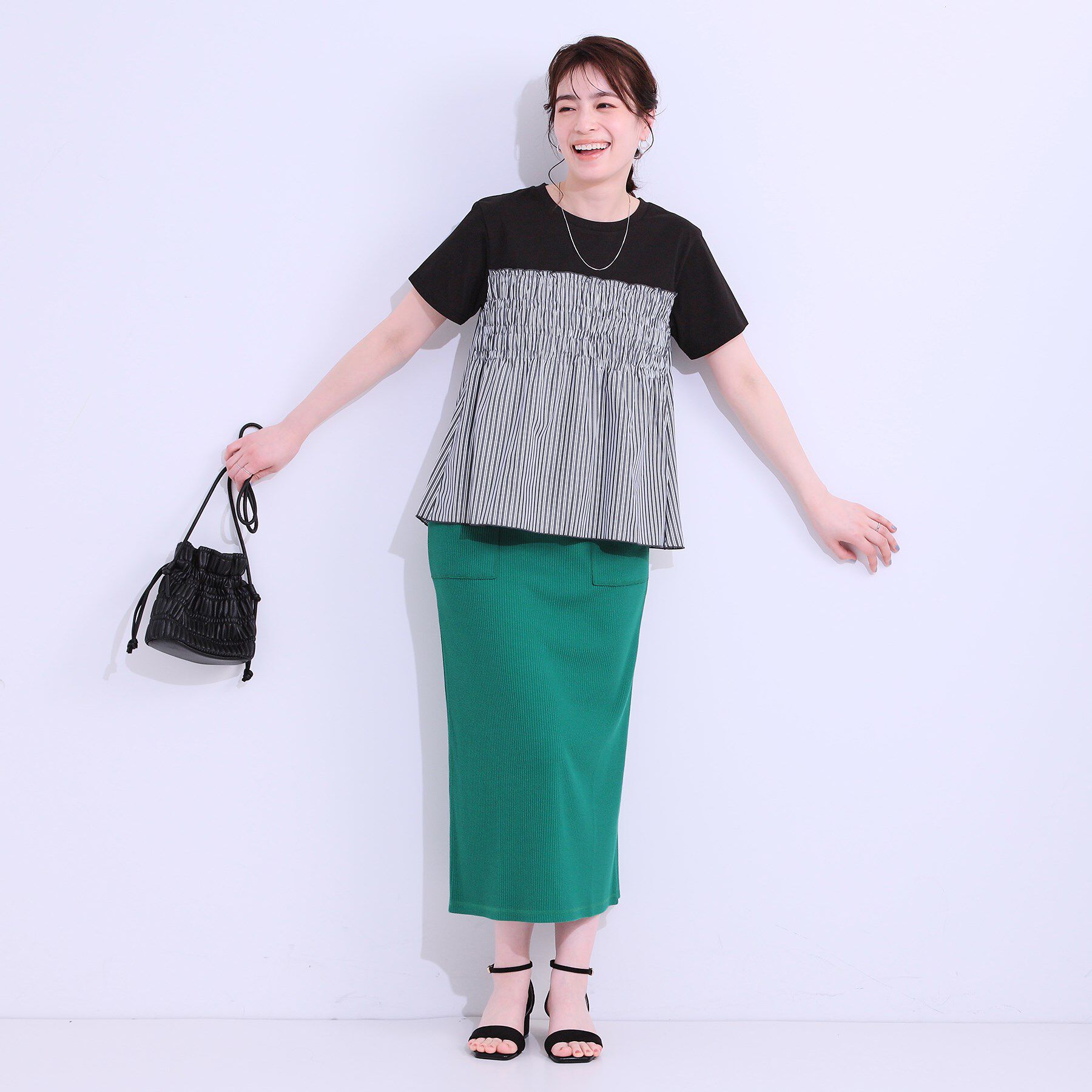 SHOO･LA･RUE「【洗える/S-LL】大人に似合う ビスチェ風ドッキングトップス」|Tシャツ・カットソー|