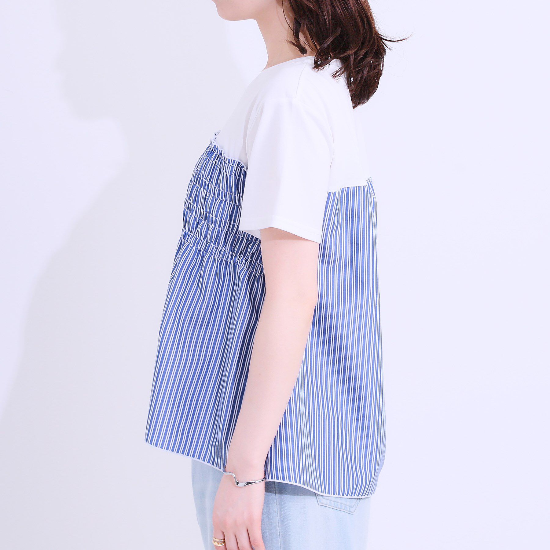 SHOO･LA･RUE「【洗える/S-LL】大人に似合う ビスチェ風ドッキングトップス」|Tシャツ・カットソー|
