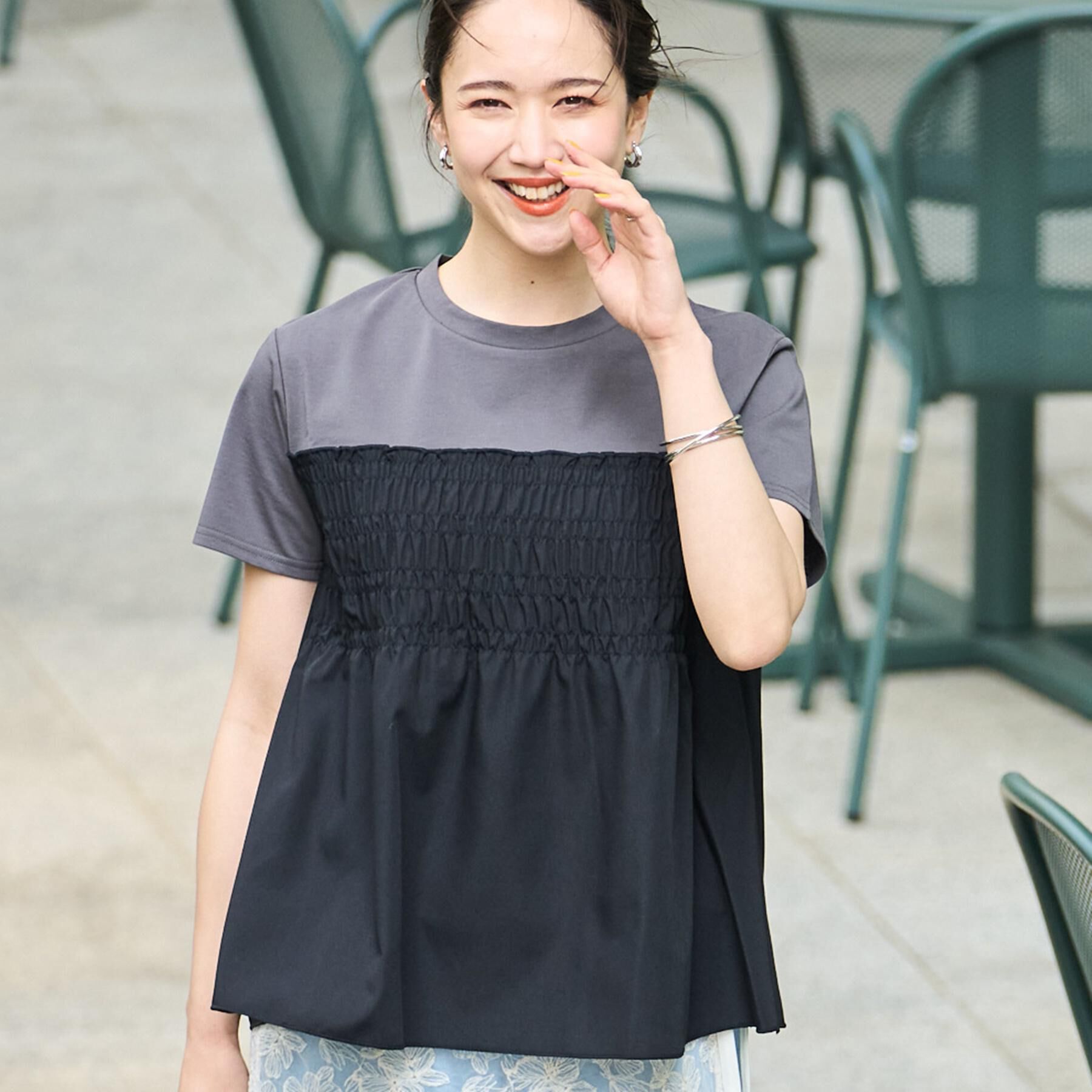 SHOO･LA･RUE「【洗える/S-LL】大人に似合う ビスチェ風ドッキングトップス」|Tシャツ・カットソー|