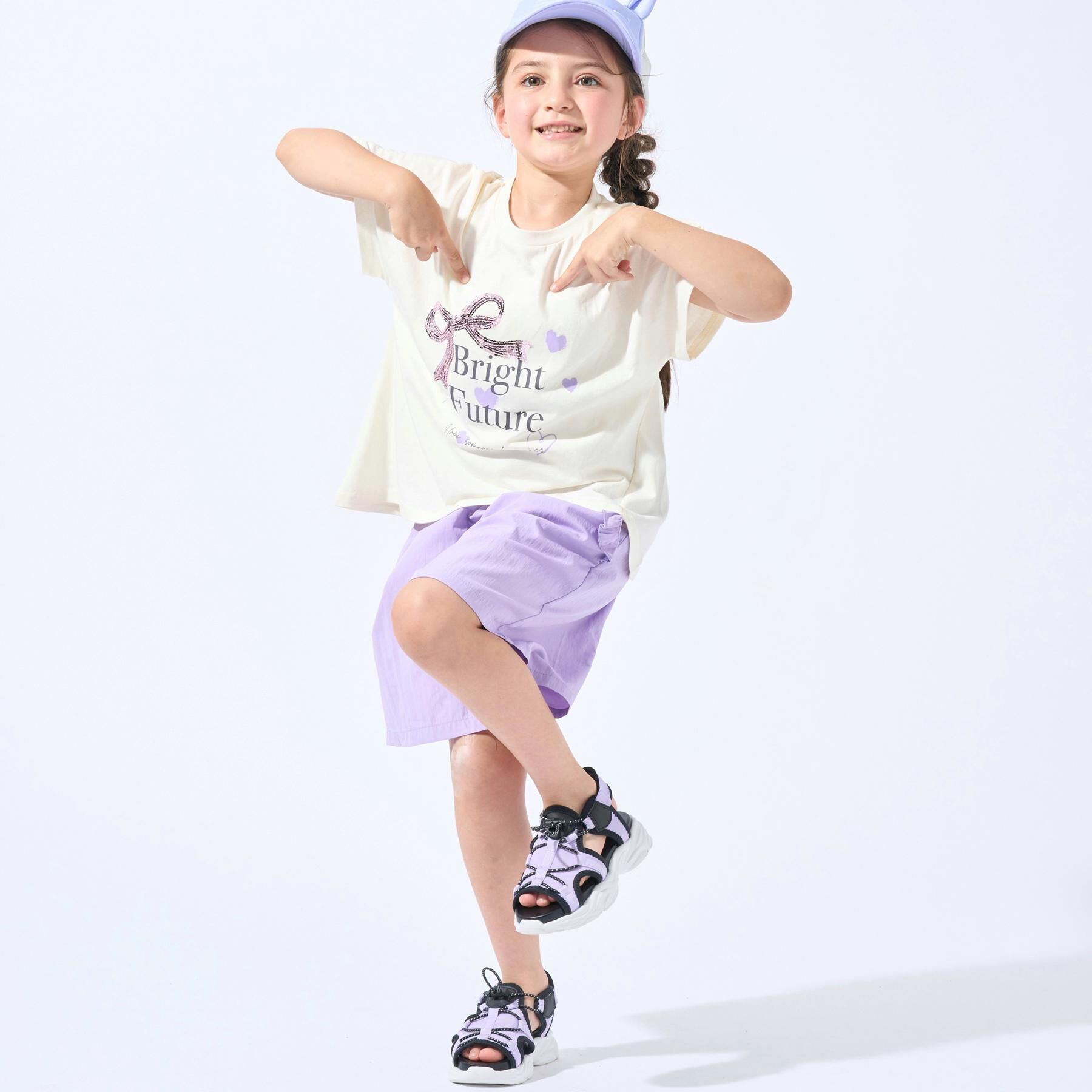 SHOO･LA･RUE「【100-150cm/ひんやり】スパンコールモチーフTシャツ」|Tシャツ・カットソー|