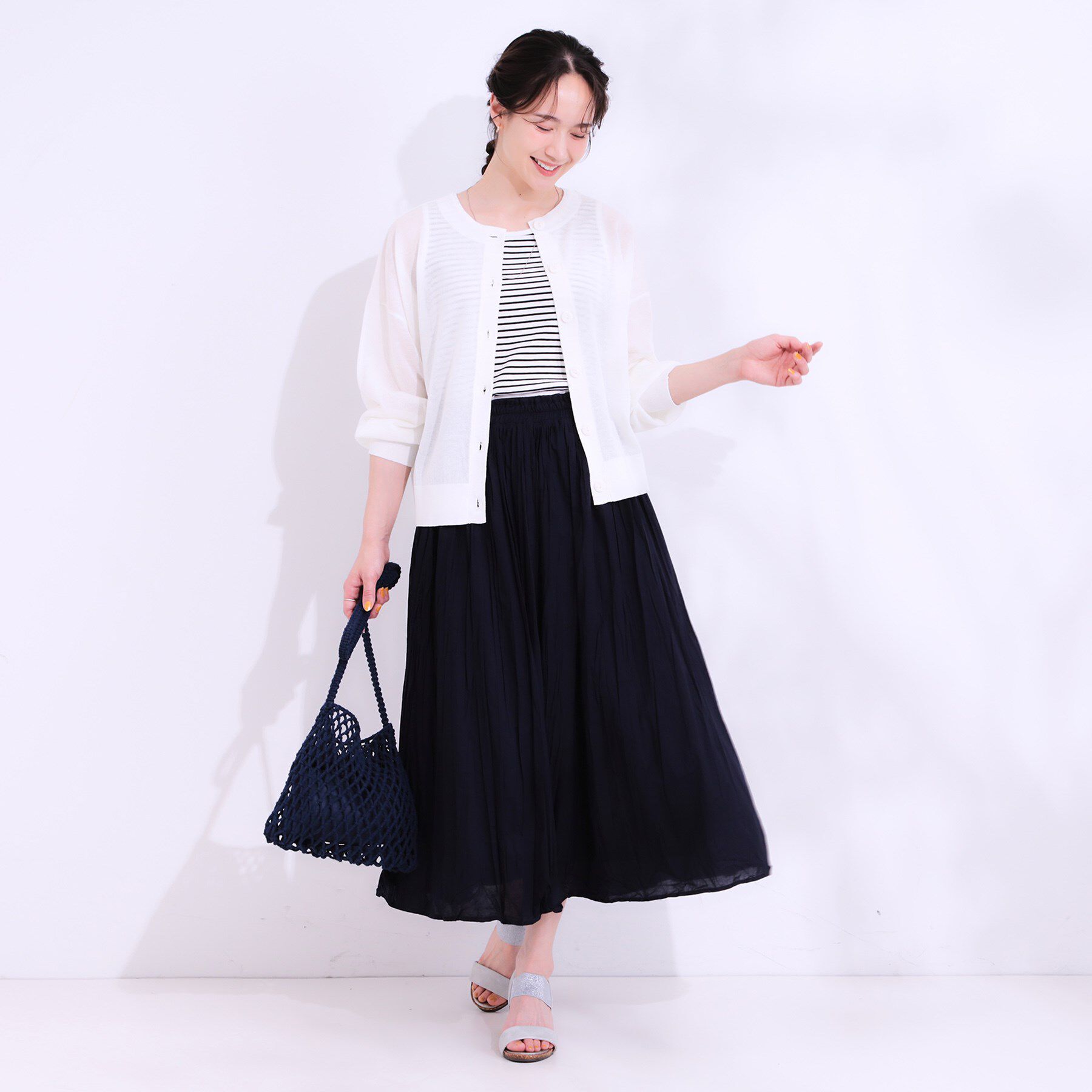 SHOO･LA･RUE「ナチュラルなシワ加工が大人見え エアリーロングスカート」|スカート|
