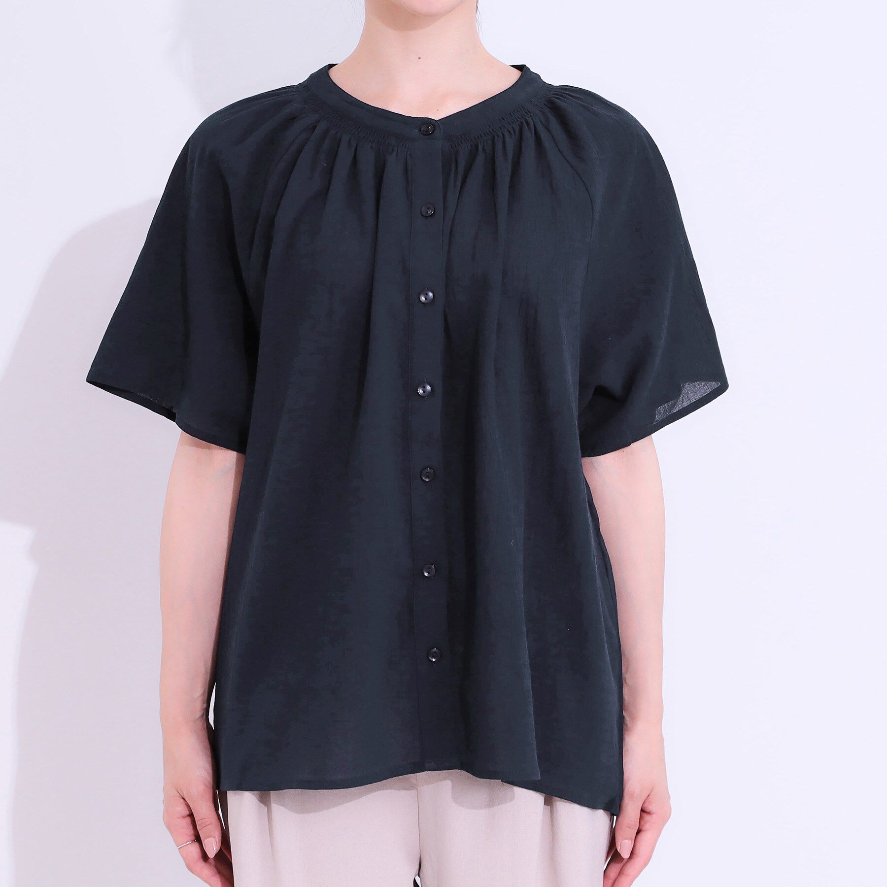 SHOO･LA･RUE「体型カバーも叶う 大人上品なコットンボイルブラウス」|シャツ・ブラウス|