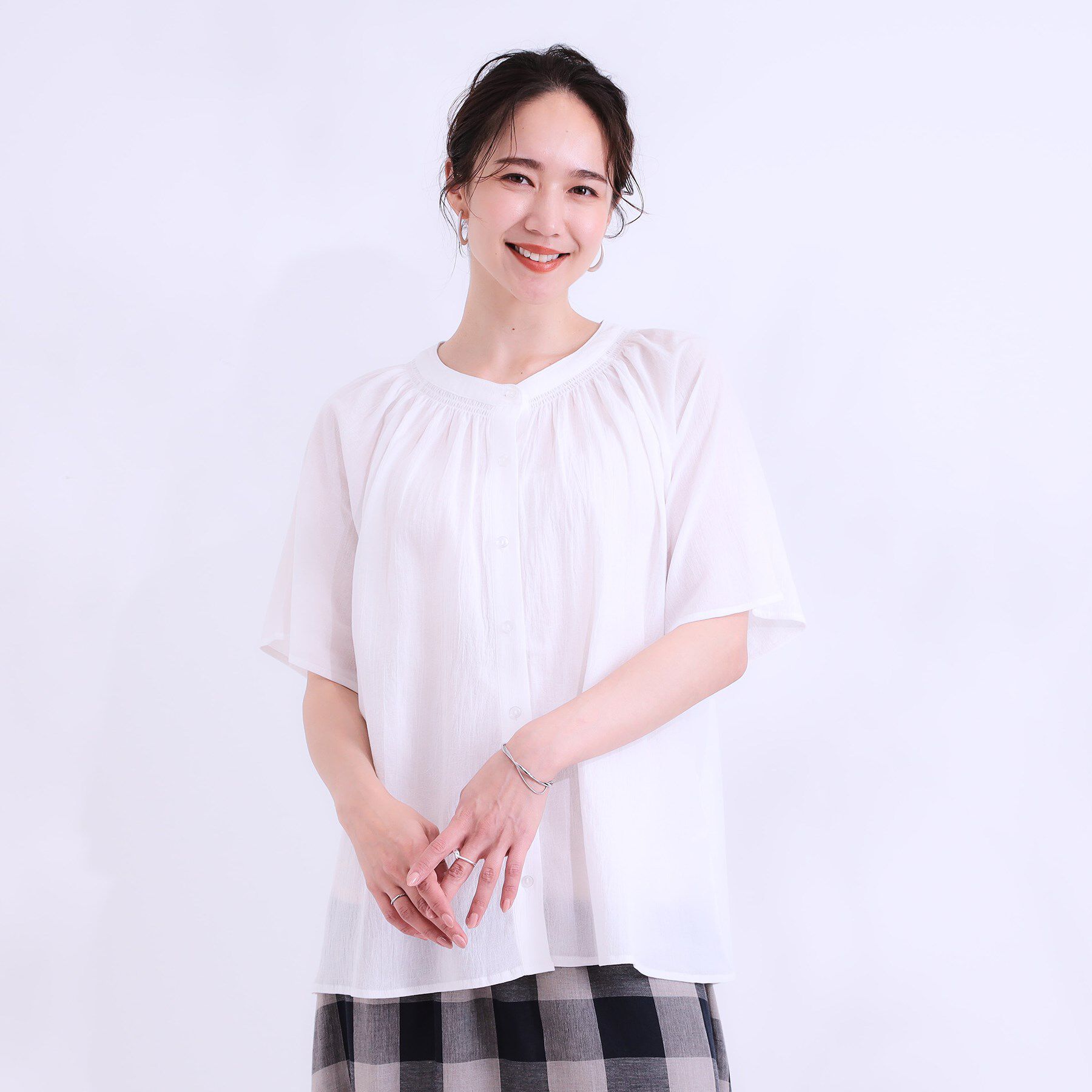 SHOO･LA･RUE「体型カバーも叶う 大人上品なコットンボイルブラウス」|シャツ・ブラウス|