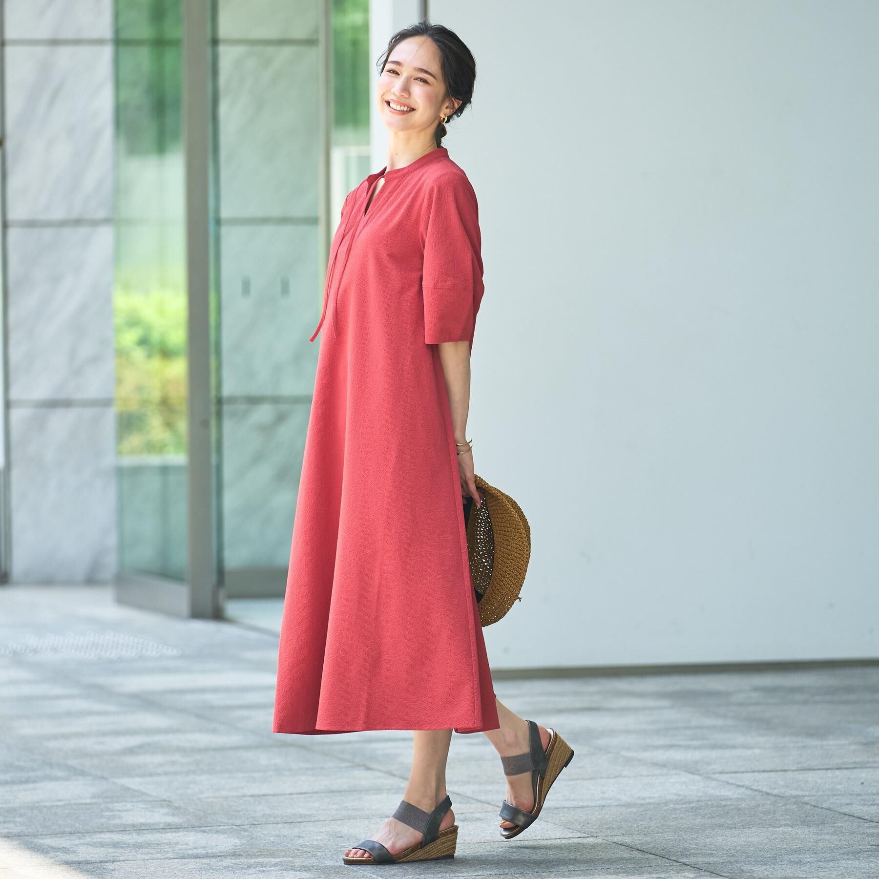 SHOO･LA･RUE「一枚で着映え お袖ランタンワンピース」|ワンピース|