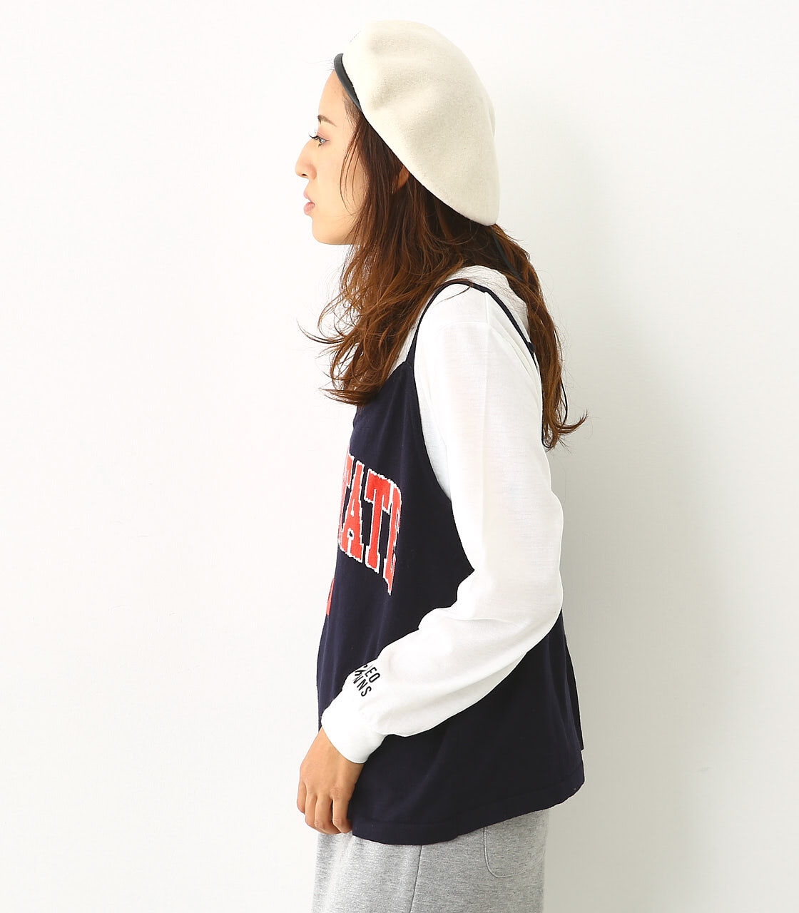  「ニット キャミ セット L／S Tシャツ」|キャミソール|