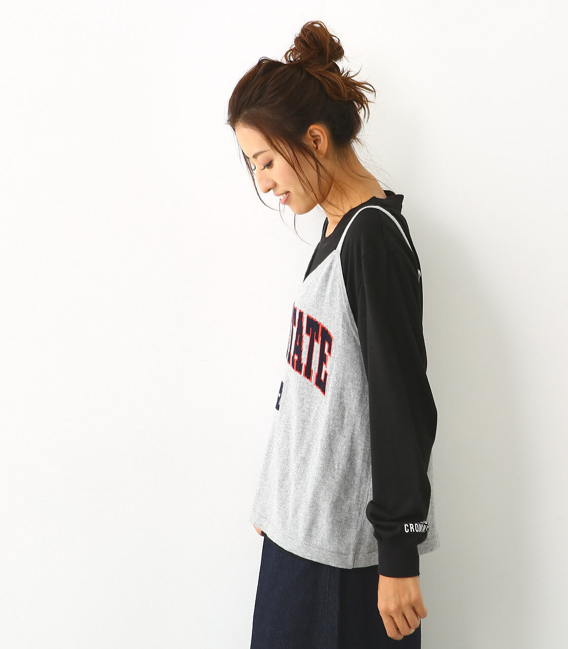  「ニット キャミ セット L／S Tシャツ」|キャミソール|