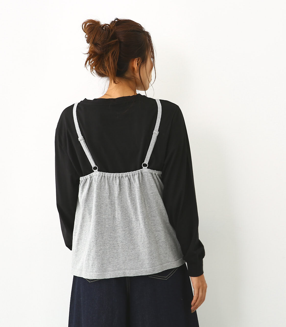  「ニット キャミ セット L／S Tシャツ」|キャミソール|