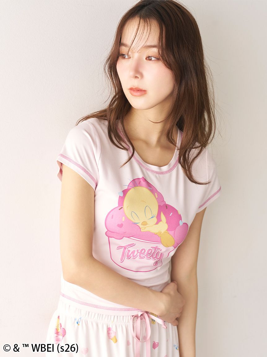 SNIDEL HOME「【Tweety】【接触冷感】ミニＴシャツ」|ルームウェア|