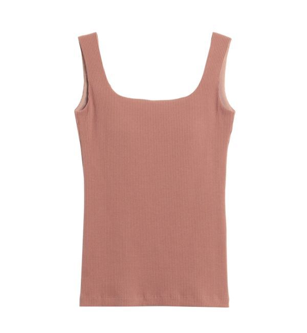 ELENDEEK「SQUARE NECK PAD TANK TOP」|タンクトップ|ブラウン