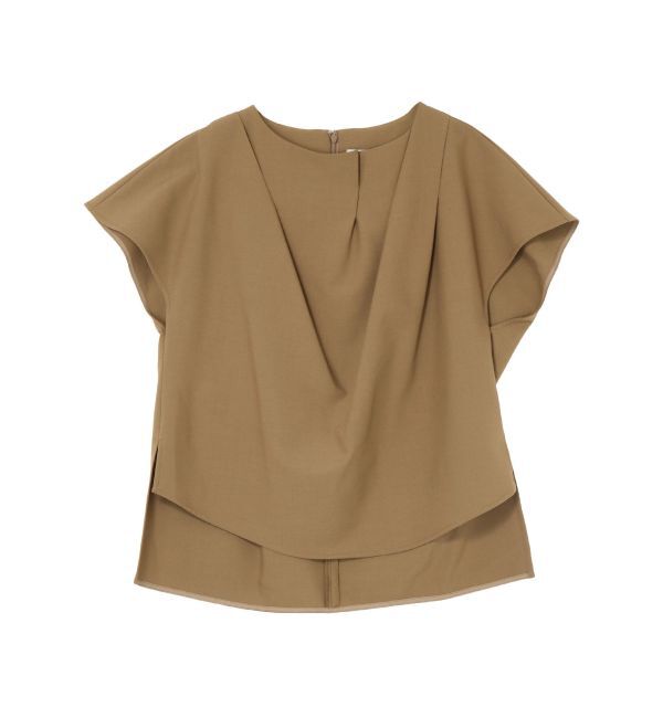 ELENDEEK「ASYME DRAPE BL」|シャツ・ブラウス|カーキ