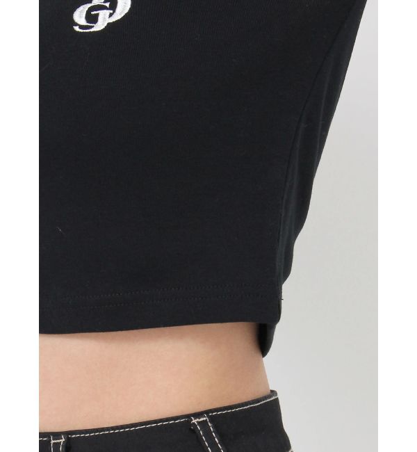 GYDA「GD BICOLORワンショルダーデザインショートトップス」|Tシャツ・カットソー|