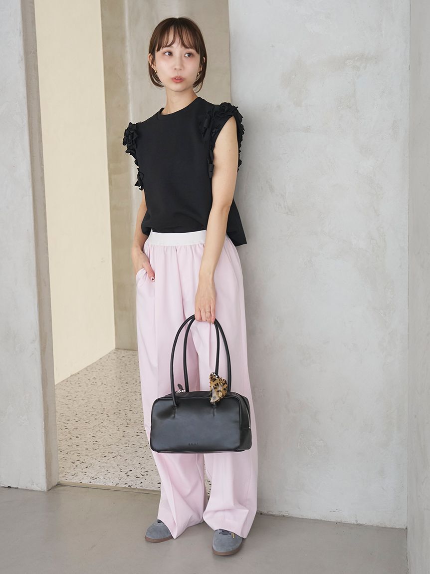 emmi atelier「フラワーモチーフＴシャツ/接触冷感」|Tシャツ・カットソー|