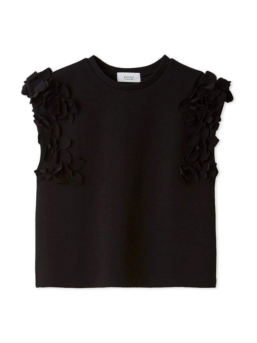 emmi atelier「フラワーモチーフＴシャツ/接触冷感」|Tシャツ・カットソー|