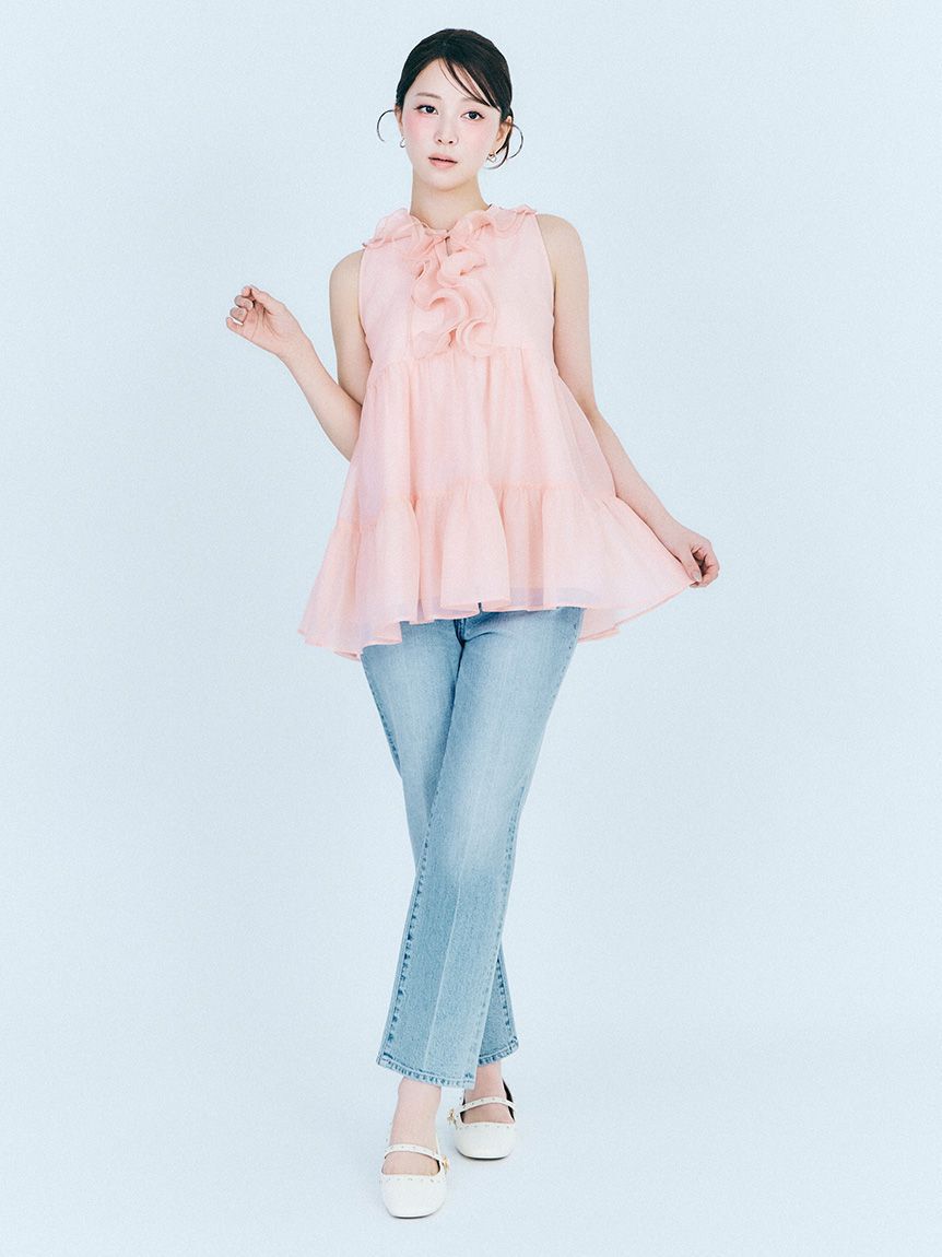 CELFORD「【WEB限定カラー】ラッフルフリルネックブラウス」|シャツ・ブラウス|