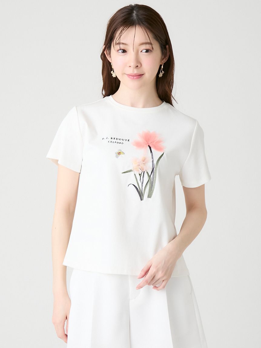 CELFORD「【洗える】【CELFORD&times;P.J. REDOUTEコラボ】 3DモチーフTシャツ」|Tシャツ・カットソー|