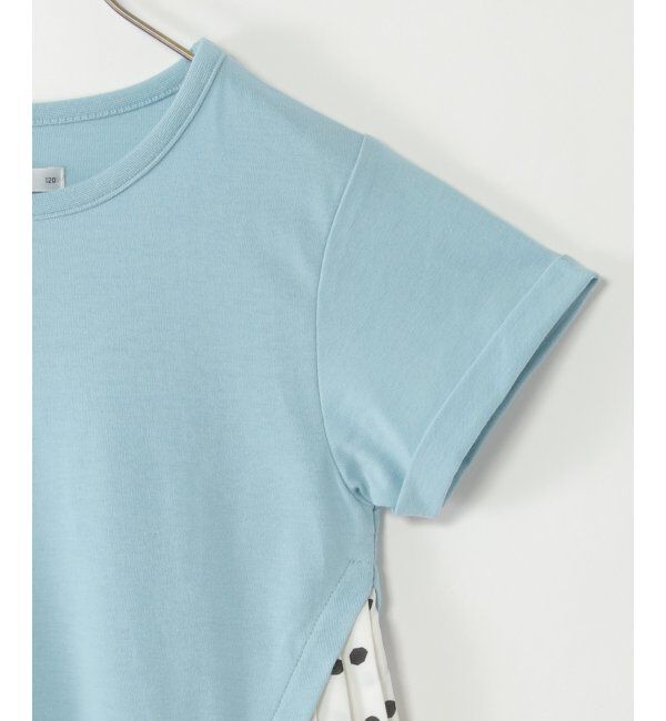 ikka kids「ドット柄サイドプリーツTシャツ（120~160cm）」|Tシャツ・カットソー|