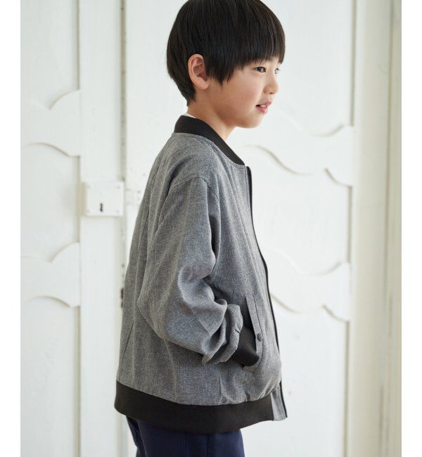 ikka kids「【親子おそろい】リネンライクリブブルゾン（110~160cm）」|その他|