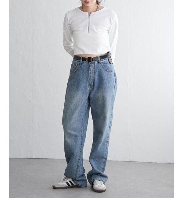VENCE share style「テレコハーフジップクロップドプルオーバー」|Tシャツ・カットソー|