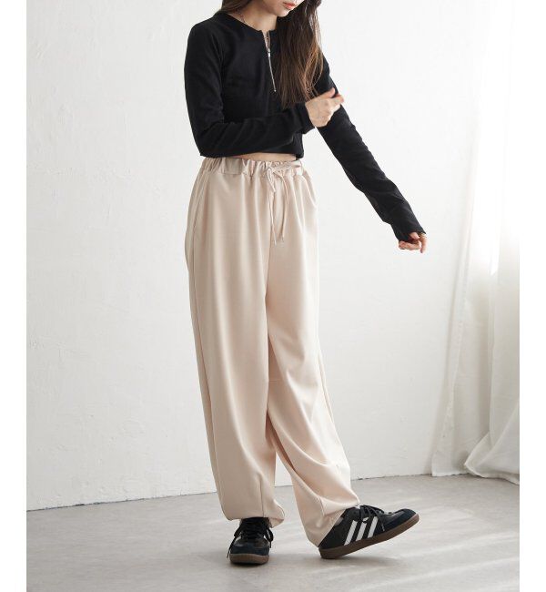VENCE share style「テレコハーフジップクロップドプルオーバー」|Tシャツ・カットソー|