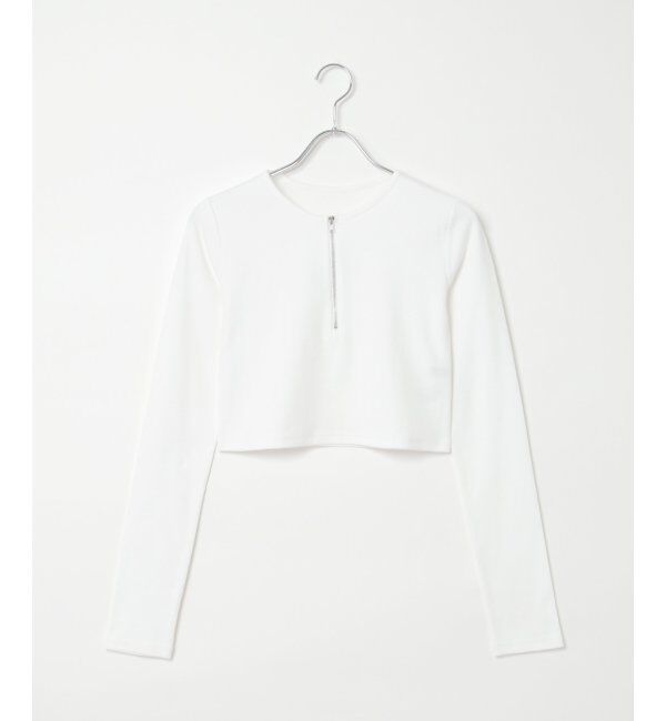 VENCE share style「テレコハーフジップクロップドプルオーバー」|Tシャツ・カットソー|