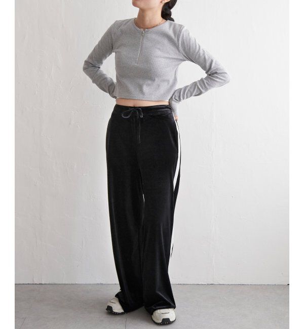 VENCE share style「テレコハーフジップクロップドプルオーバー」|Tシャツ・カットソー|