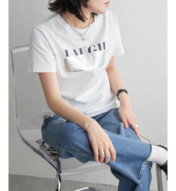 VENCE share style「ロゴ箔プリントコンパクトTシャツ」|Tシャツ・カットソー|