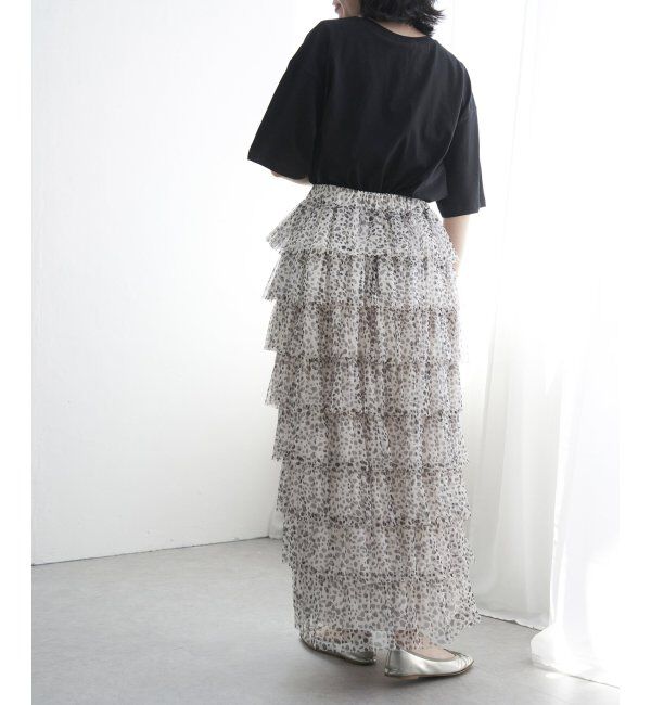 VENCE share style「ダルメシアン柄ティアードスカート」|スカート|
