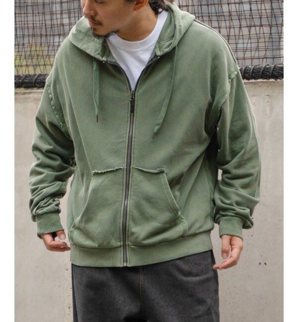 VENCE share style「裏毛ピグメントジップパーカー」|パーカー|