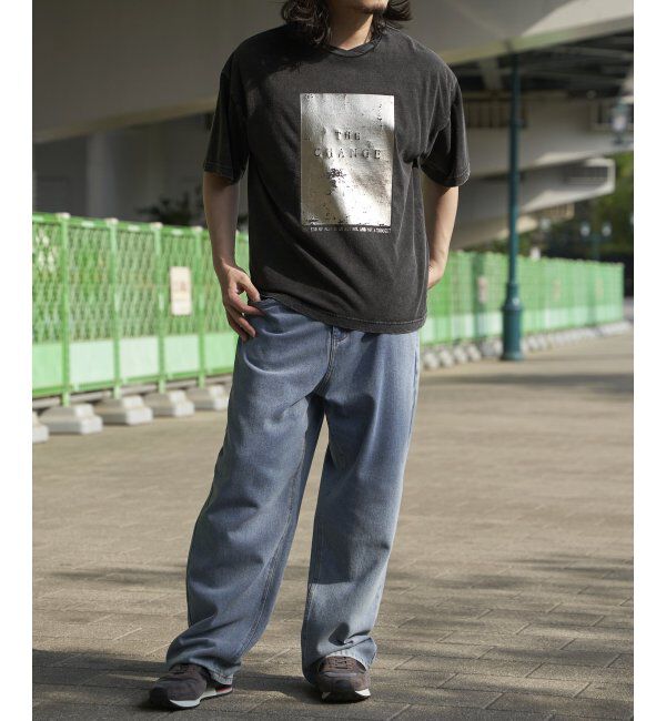 VENCE share style「スノーウォッシュ加工箔プリントTシャツ」|Tシャツ・カットソー|