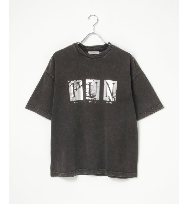 VENCE share style「スノーウォッシュ加工箔プリントTシャツ」|Tシャツ・カットソー|