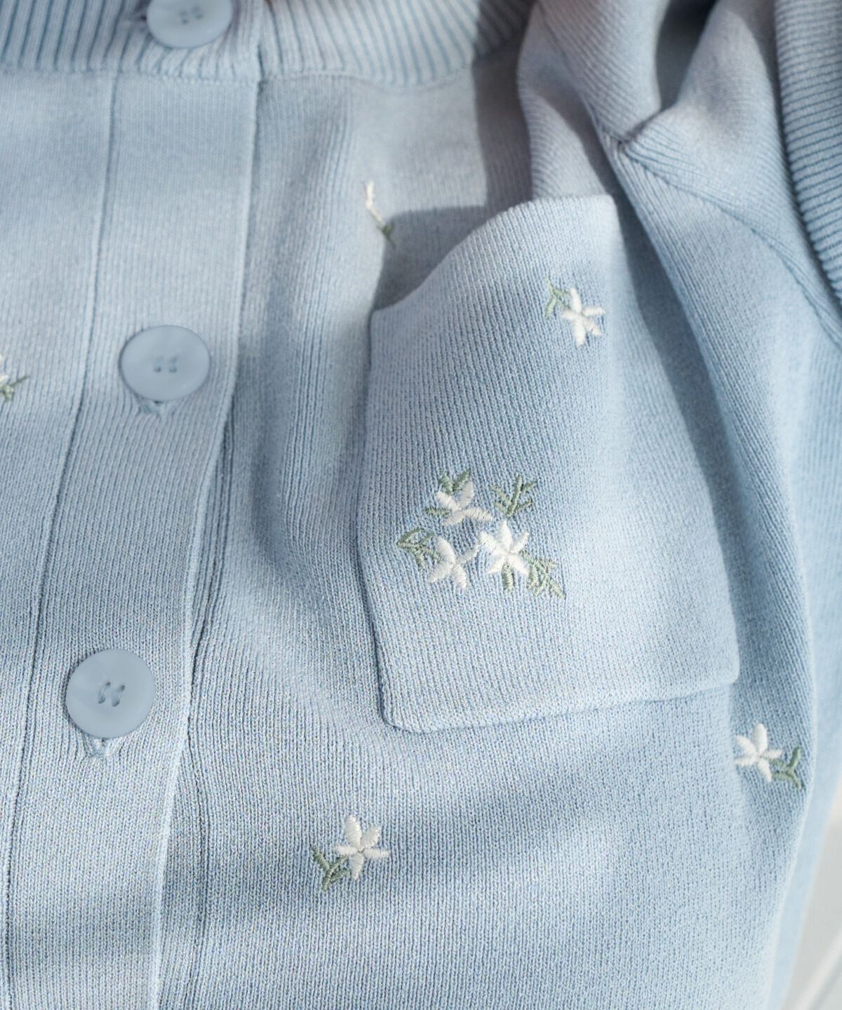 WILLSELECTION「小花刺繍タックスリーブカーディガン」|カーディガン|