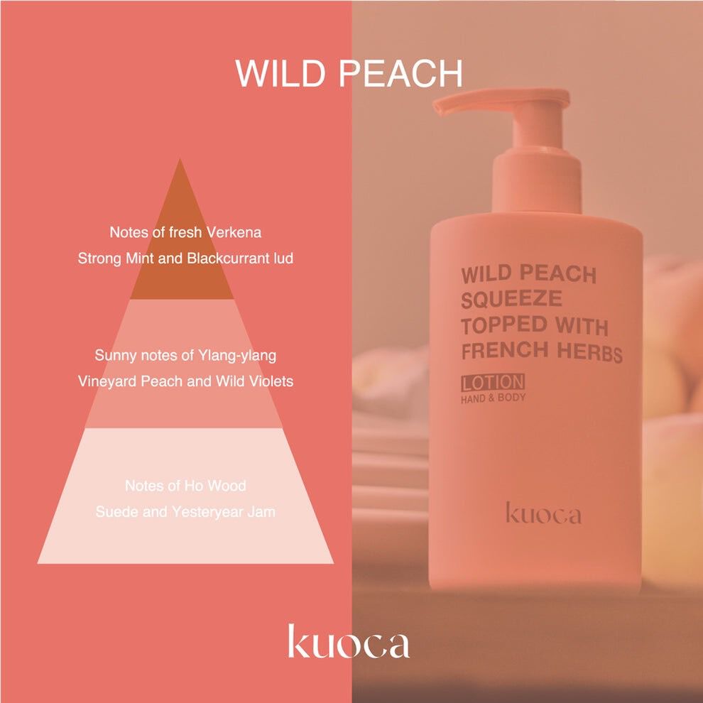 kuoca「【kuoca】ハンド&ボディローション ワイルドピーチ」|ボディ保湿|