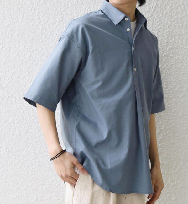 SHIPS any「【WEB限定】SHIPS any: ハイブリッドリネン プルオーバー シャツ(セットアップ対応) 26SS◆」|シャツ・ブラウス|