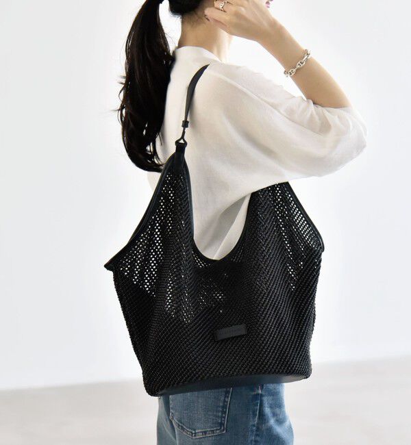 quaranciel「《予約》quaranciel: ワンハンドル パイピング メッシュ トートバッグ」|トートバッグ|