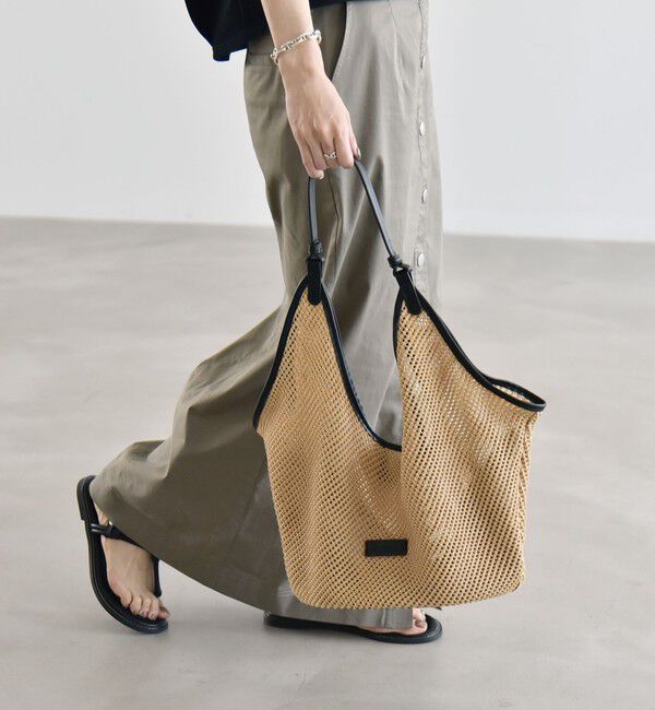 quaranciel「《予約》quaranciel: ワンハンドル パイピング メッシュ トートバッグ」|トートバッグ|